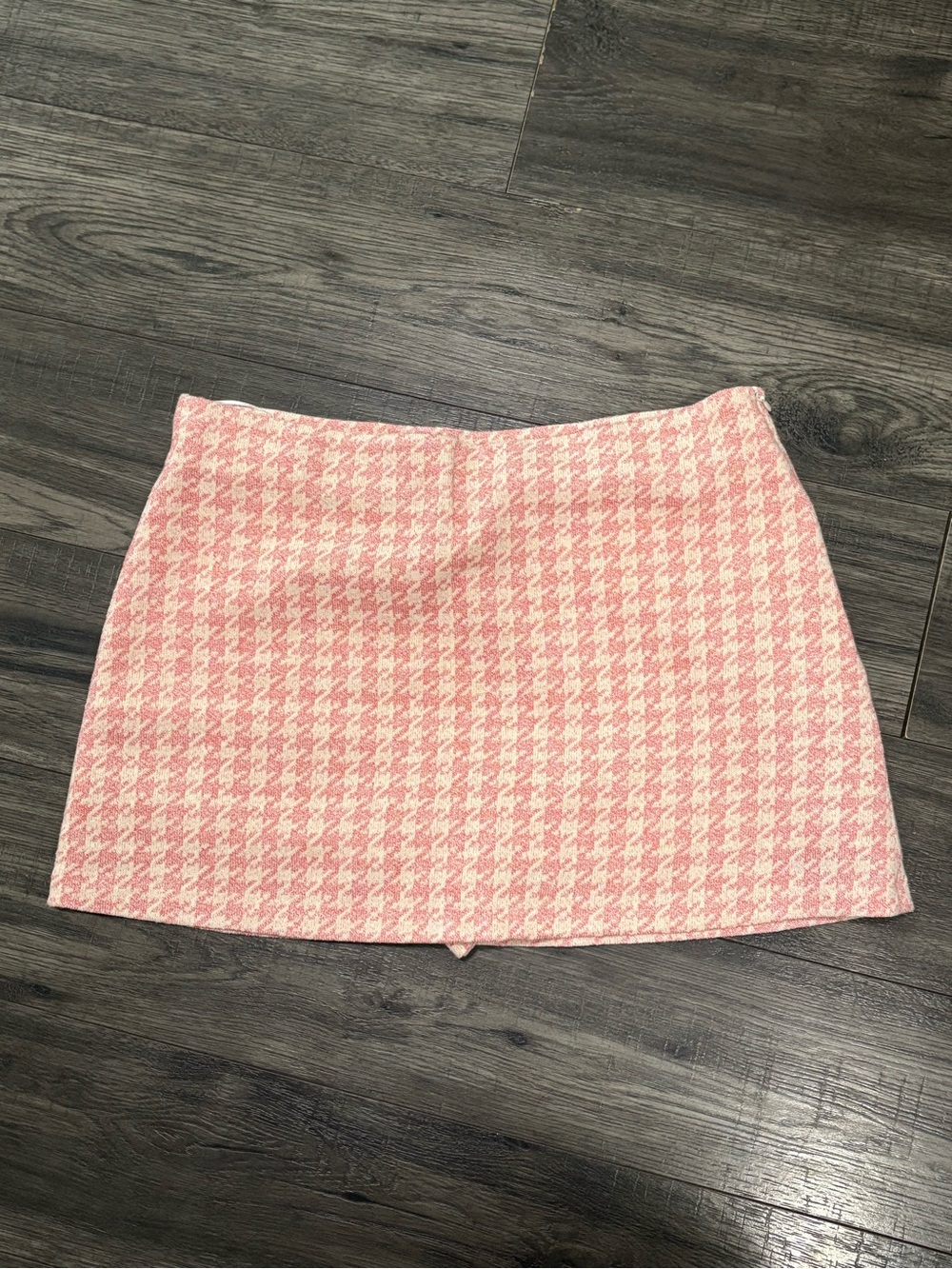 Zara Pink Houndstooth Mini Skirt